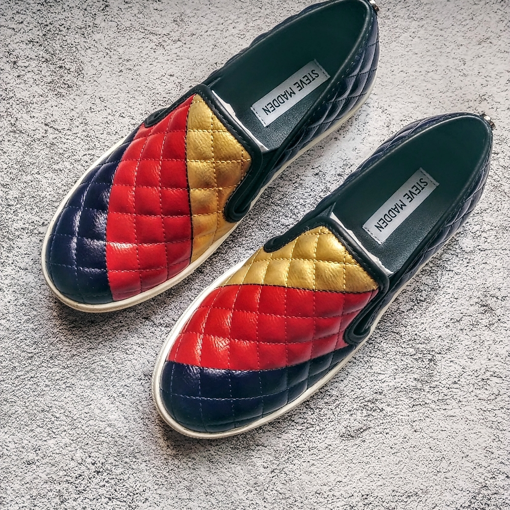 Steve Madden custom faux leather slip-on sneaker 8